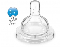 AVENT 2 Tetinas Classic de Silicona 3m+ Fjujo Medio 3 Orificios