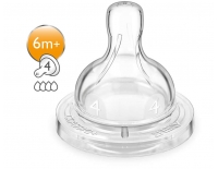 AVENT 2 Tetinas Classic de Silicona 6m+ Flujo Rápido 4 Orificios
