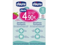 Chicco Baby Dentífrico con Flúor Sabor Fresa +12 Meses DUPLO 50 ml + 50 ml