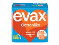 Evax Compresa Cottonlike Super Con Alas 12 Unidades