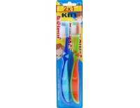 Kin Cepillo Dental Infantil Junior de 6 a 12 Años 2 x 1 Azul-Naranja