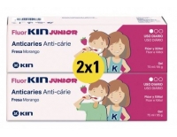 Kin FluorKin Junior Dentífrico DUPLO 2 x 1 Sabor Fresa 75 ml + 75 ml