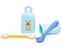 Suavinex Set Cuchara + Portacucharas + Sujeta-Babero Azul