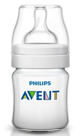 AVENT Biberón Classic 125 ml 0m+ Tetina de Silicona de Flujo Recien Nacido