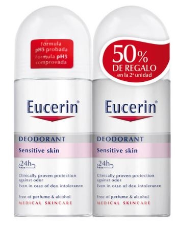 Eucerin Desodorante DUPLO 24 Horas Piel Sensible 2 x 50 ml