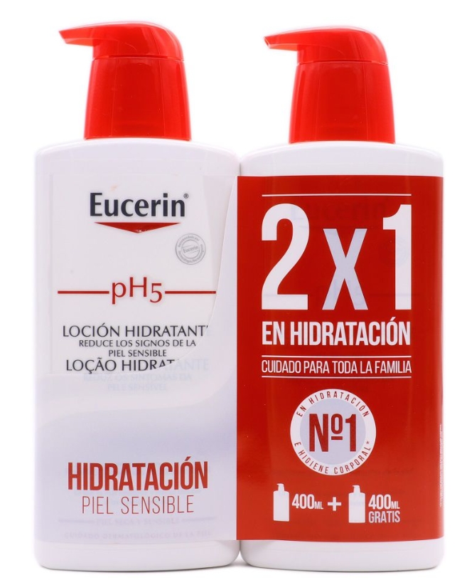 Eucerin pH5 Loción Hidratante Corporal Ultraligera 2 x 1 400 ml + 400 ml
