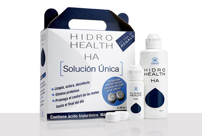 Hidro Health HA Solución Única Para Lentes-Contacto 360+360ml+REGALO 60ml+ Porta-Lentes