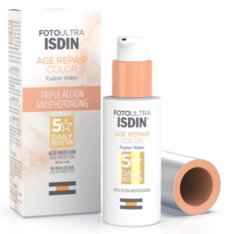Isdin Fotoprotector Solar FotoUltra Facial Age Repair COLOR Fusion Water (SPF 50+) 50 ml