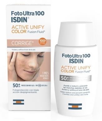 ejemplo Lleno buffet Isdin Fotoprotector Solar Facial FotoUltra 100 Active Unify(SPF50+)COLOR  Antimanchas Fluido 50ml