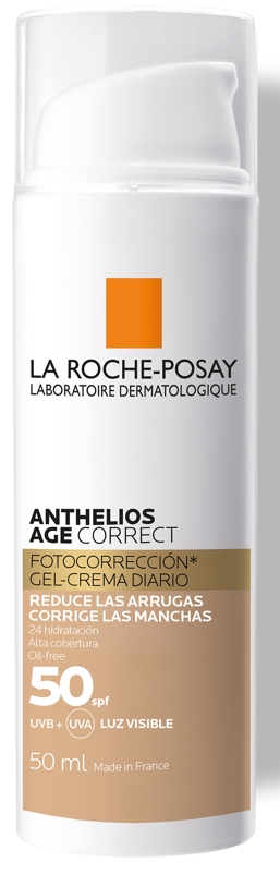 La Roche Posay Anthelios Age Correct COLOR Solar Facial Gel-Crema Arrugas y Manchas (FPS50) 50 ml