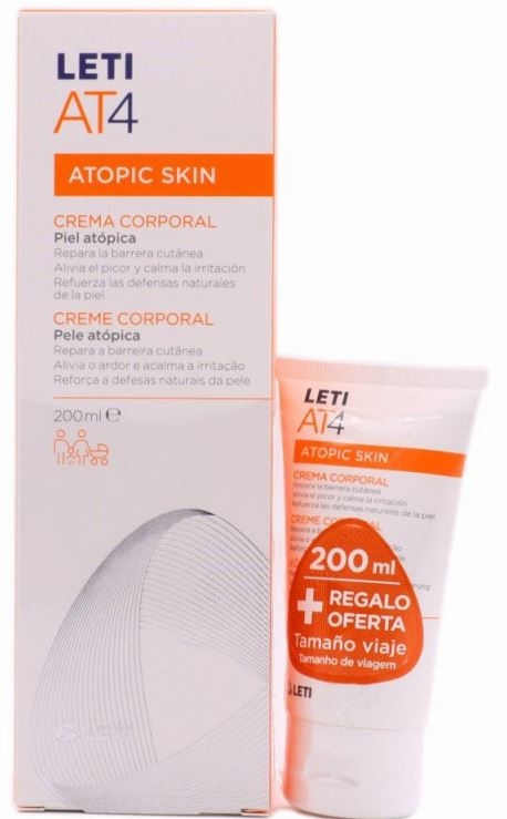 LetiAT4 Crema Corporal Pieles Secas y Atópicas 200 ml + REGALO 50 ml