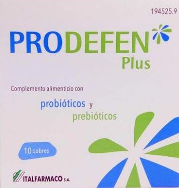 Prodefen  Plus Restablece la Flora Intestinal Con Probióticos y Prebióticos 10 Sobres
