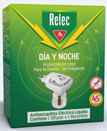 Relec Día y Noche Antimosquitos Eléctrico Líquido 1 Difusor + 1 Recambio